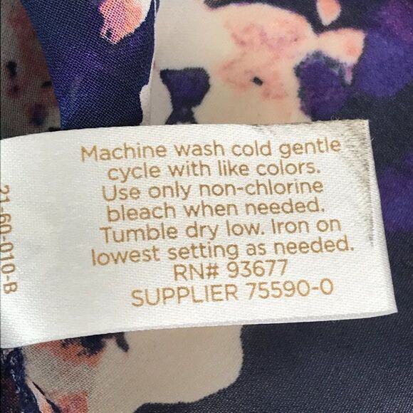 Decree Floral Bell Sleeve Blouse Women's Size Large Lace Up Sheer Spring Casual - Picture 12 of 12